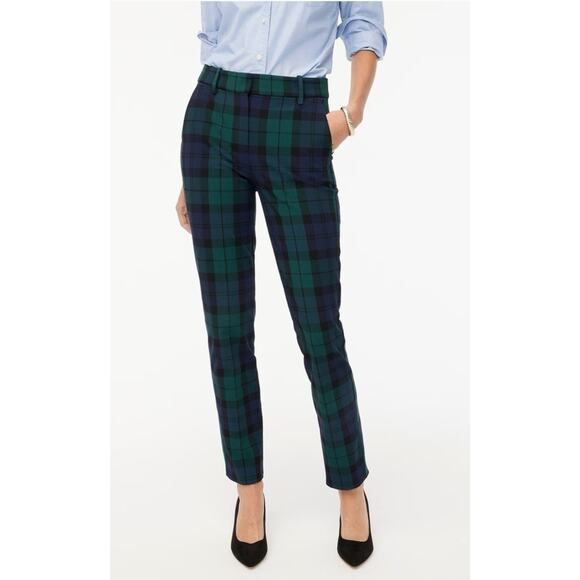 J CREW RUBY BLACKWATCH TARTAN PLAID STRETCH PONTE SLIM PANTS SZ 4 - Picture 1 of 9